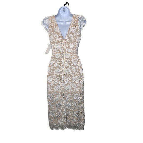 ABS Allen Schwartz Dress Sz S Lace Sheath Event Classic Floral Slit Sexy Pleated - www.magambanetwork.com ABS Allen Schwartz Dress Sz S Lace Sheath Event Classic Floral Slit Sexy Pleated - www.magambanetwork.com